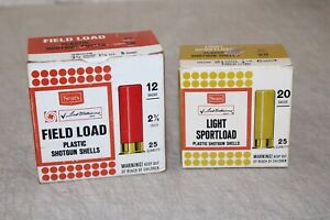2 Vintage Sears Ted Williams 20 &  12 ga. shotgun shell ammo box  empty