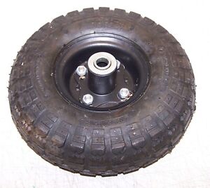 10 Inch Haul-Master Pneumatic Knobby Tire White Wheel 4.10/3.50-4