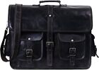 Mens Handmade Vintage Black Leather Men Briefcase Laptop Messenger Shoulder Bags