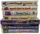 7 Barney VHS School Concert Pretend Great Adventure Live Imagination Island Lot