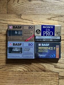 New Listing1 SONY UX-PRO 90 And 3 BASF Chrome Audio Cassette Tapes New, Maxell, Tdk