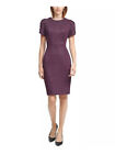CALVIN KLEIN Womens Purple Pouf Sleeve Knee Length Wear To Work Sheath Dress 8