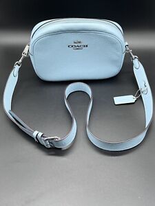 Coach Blue Cornflower Pebbled Leather Camera Bag Crossbody  No C2261-CA207 Purse