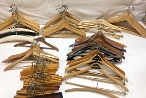 Lot Of 84 - Vintage Plain and Advertising Wooden, Plastic, Cloth Coat Hangers