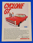 1966 MERCURY COMET CYCLONE GT V-8 ORIGINAL COLOR PRINT AD SHIPS FREE LOT-RED S24