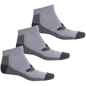 3 Pair Adidas Low Cut Socks, Men's Shoe Size 6-12, Gray, Athletic L35 (MP)