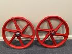 New Skyway 20 Red Tuff Wheels Mags Rims Bmx Old School Freestyle New 6 Spoke