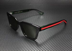 GUCCI GG0001S 002 Rectangular Square Black Green 52 mm Men's Sunglasses