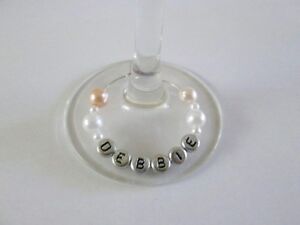 WINE GLASS CHARMS  YOUR NAME DRINK GRAD,PARTY FAVOR GIFT WEDDING BIRTHDAY SET 3