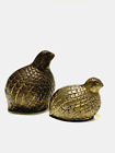 Vintage Brass Quail Partridges Bird Figurines Paperweights Set of 2