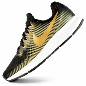 Nike Women's Air Zoom Pegasus 34 WIDE Black Gold 880561-009 Running Shoes