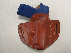 Fits SIG P365 XL, BROWN LEATHER PANCAKE OWB HOLSTER, right hand