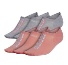 adidas Womens 6-pk. Superlite Super No Show Socks Size: 5-10 Pink/Gray