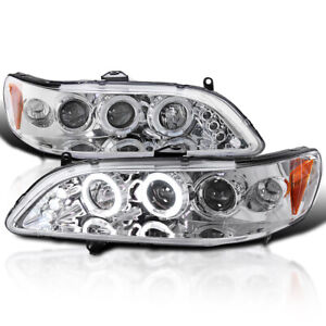 Fits 1998-2002 Honda Accord 2/4Dr Led Halo Projector Headlights Lamps Left+Right (For: 2000 Honda Accord EX 2.3L)
