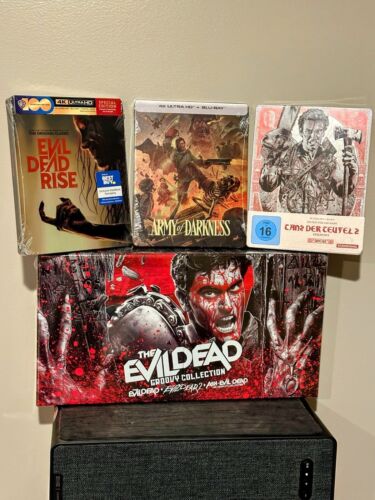 Evil Dead: Groovy Collection + 3x “Evil Dead” Steelbooks (4K, Blu-Ray, Digital)