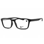 Nike Unisex Eyeglasses Matte Black Metal Rectangular Shape Frame NIKE 7304 001