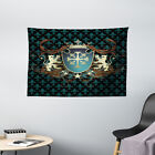Medieval Tapestry Heraldic Coat of Arms Print Wall Hanging Decor 60Wx40L Inches