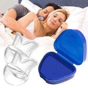 2Pcs Anti Snoring Silicone Tongue Retainer with Case Stop Snore Tongue Device