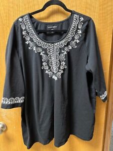 Woman Within Lot of 2 womens plus size shirts SIZE 2XL 26/28 Embroidered Tunics