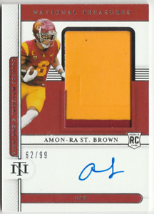 Amon-Ra St Brown 2021 National Treasures Rc Patch Auto #84 62/99 Lions