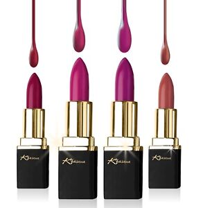 Khasana Lipstick Set, Long-Lasting 4 Piece, Multi-Finish, Cream Gloss & Matte