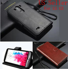 Luxury Real Leather Flip Wallet Case Stand Cover For LG Optimus G3