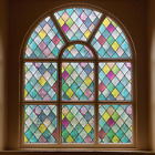FEOMOS Stained Glass Window Film, Rainbow Window Tint, Window Privacy Films,