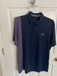 Men's Adidas Performance Polo Golf Shirt Dark Blue/Purple Large Short sleeves