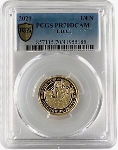 2021 Tristan Da Cunha TDC 1/4 oz Noble Gold Proof Coin PCGS PR 70 DCAM