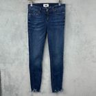 paige verdugo ankle jeans womens 26 medium wash frayed ankle blue denim