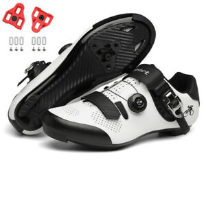 Mens Cycling Shoes with SPD/SPD-SL Cleats Professional Road/ Mountain Bike Shoes