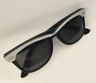 Vintage B&L Ray Ban USA Wayfarer Sunglasses Black w/ Grey Striped Frame Detail