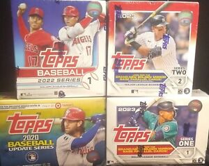 2021-23 Lot Of (4) Topps Mega Boxes; Series 1, Series 2 & Update Factory Sealed