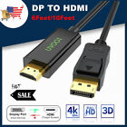 6ft 10ft Display Port to HDMI Cable DP Adapter Converter Audio Video HDTV 1080P