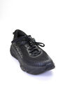 HOKA Mens Lace Up Side Logo Knit Running Sneakers Black Size 10.5