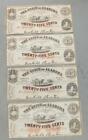 Alabama 1863 25 Cents Lot of 4 Banknotes - Confederate States