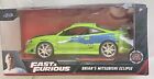 Fast & Furious Brians Mitsubishi Eclipse Green Car Jada Toys 1:24 Diecast Paul