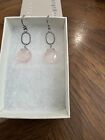 Silpada Earrings W1872 Sterling Silver And Rose Quartz 1  5/8 Length