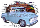 1957 Blue Chevy Pickup Truck a Custom Hot Rod Diner T-Shirt 57 Muscle Car Tees