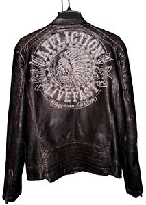 Affliction American Customs Faux Leather Biker Jacket Men’s Size M/L Riding