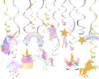 30 Ct Unicorn Hanging Swirl Decorations-Unicorn Party Decorations-Unicorn Birthd