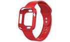 Solid Color Silicone Wrist Band W/ Matte Bumper Case For Apple Watch