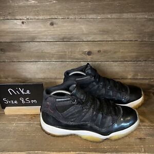 Mens Nike Jordan 11 Retro 72-10 Black Leather Basketball Shoes Sneakers Size 8.5