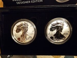 American Eagle 2021 One Ounce Silver Reverse Proof - Two Coin Set (21XJ)