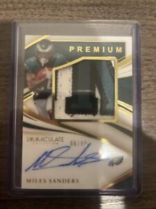 Miles Sanders 2020 Immaculate Collection Premium GU Patch/On Card Auto /99.