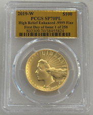 2019-W $100 High Relief Liberty Gold Coin PCGS SP70 PL First Day of Issue