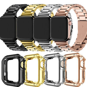 Man Metal Watch Band Strap or TPU Case For Apple Watch Series 9 8 7 6 5 4 3 2 SE