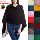 Womens 100% Cashmere Warm Oversized Solid Thick Blanket Wool Scarf Shawl Wrap