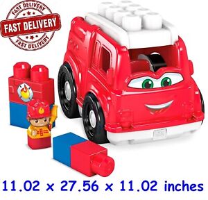 MEGA BLOKS Fisher-Price Toddler Building Blocks, Freddy Fire Truck with 6...