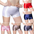 Womens Shiny Glossy Boxer Shorts Underwear Short Leggings Pants Panties Lingerie